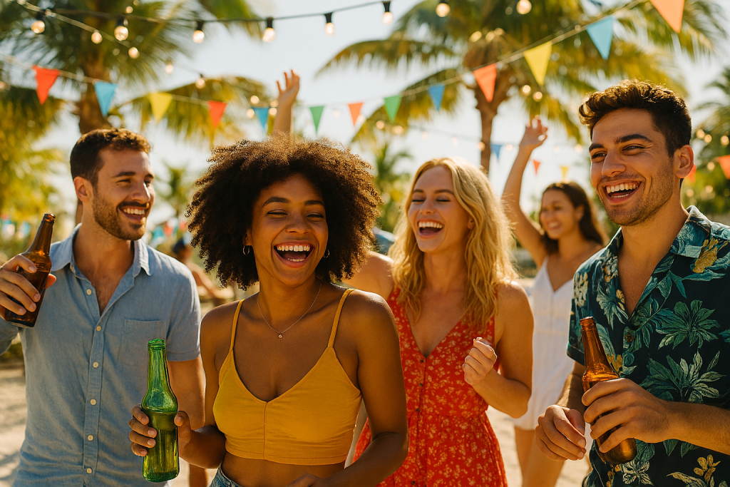 People having a great time at a party in Florida