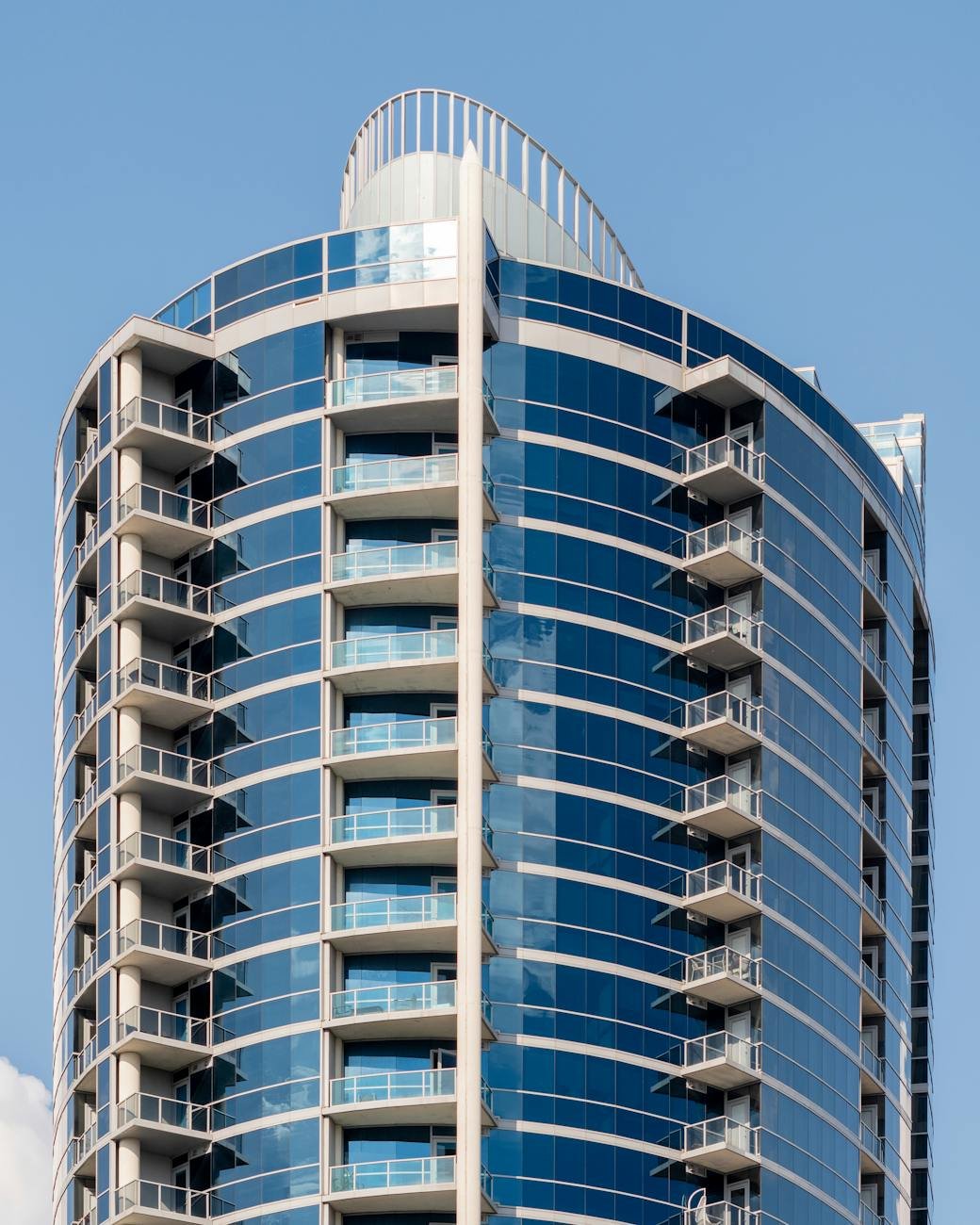 white and blue concrete building
